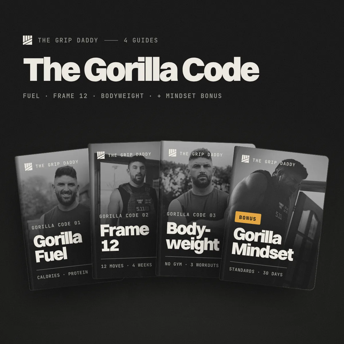 The Gorilla Code: Gorilla Fuel, Gorilla Frame 12, Gorilla Bodyweight and the bonus Gorilla Mindset